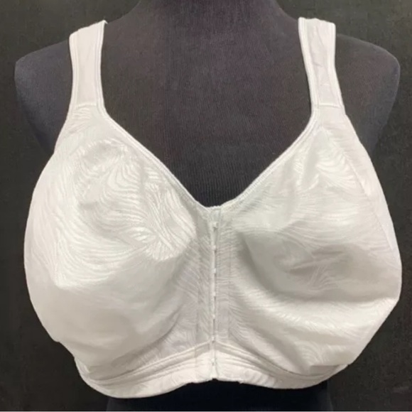 Playtex 18 Hour Bra Sz 44D Front Opening Wide Strap Lace Hook Eye - Picture 1 of 4